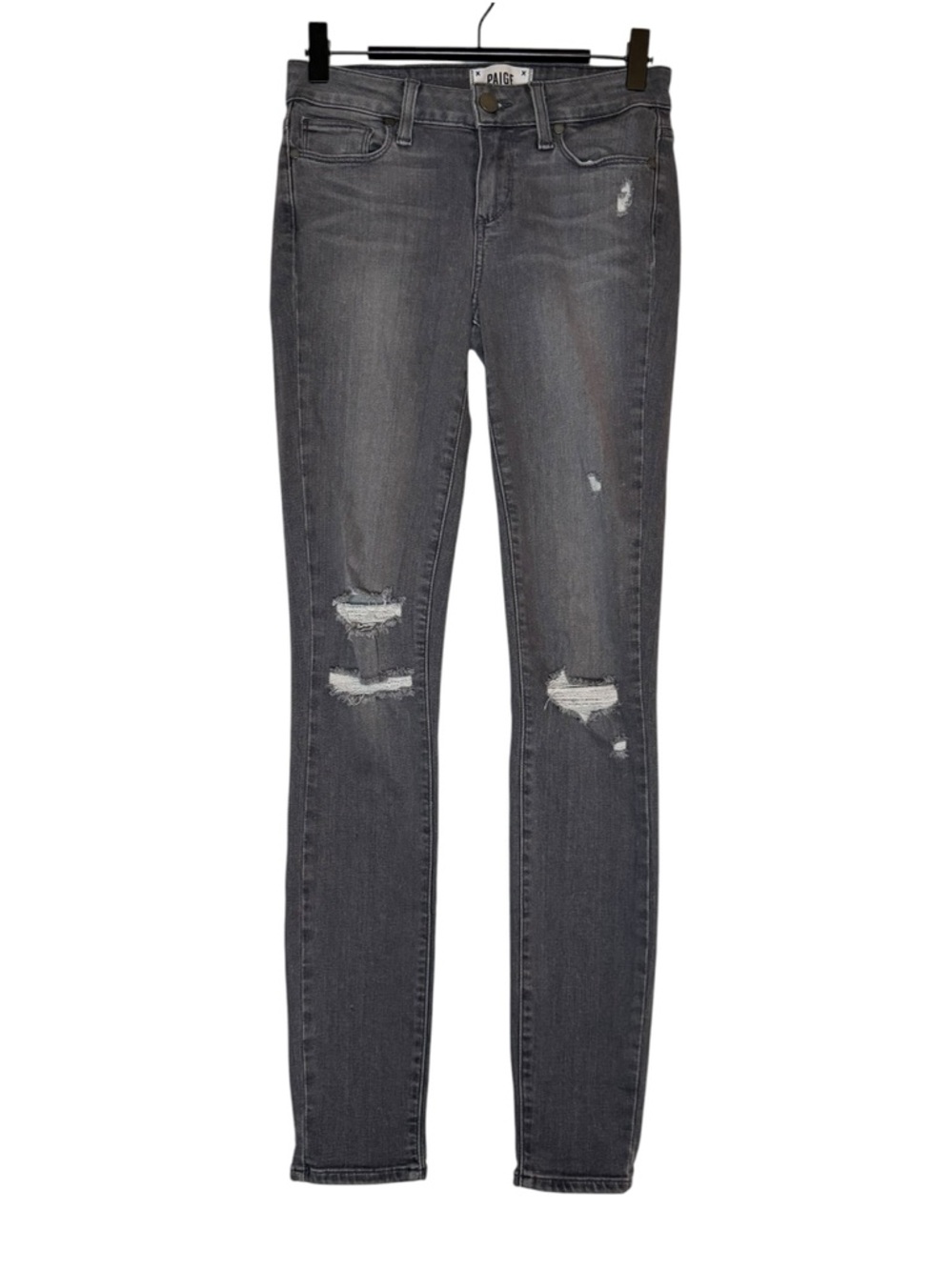 Paige Women's Distressed Grey Skinny Jeans Sz 26